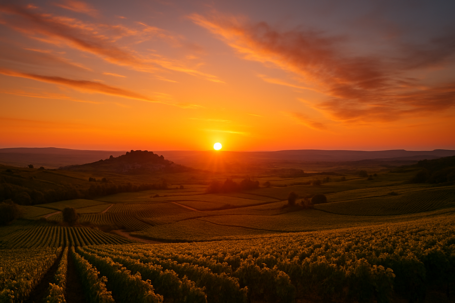 spots coucher de soleil bourgogne